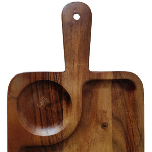 Bandeja de Servir Rectangular de Madera Moderna y Lujosa con Grabado, Duradera, para Cortar, 26.5x17.5x1.5cm, Gruesa y Antideslizante - Product Image 1