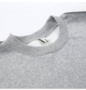 Winter Heavyweight Solid Embroidery Streetwear Crew Neck <b>Sherpa</b> <b>Lined</b> Fleece Sweatshirt with Front Logo 100% Cotton Women's - Product Image 4