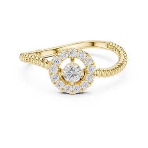 คอลเลกชันเครื่องประดับโบราณ10K ทองหรูหรา CZ แหวนหมั้นหิน Minimalist เปิดวงแหวนคลาสสิกแหวนเพชรเดี่ยว - Product Image 6