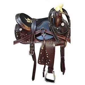 Selle de course de chevaux en cuir de qualité supérieure Western Pleasure Trail Riding Horse Saddle avec personnalisation disponible en gros - Product Image 6