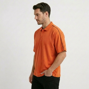 เสื้อโปโลผู้ชายทรงโอเวอร์ไซส์ แขนสั้น คอปกหลวม สไตล์ลำลอง ผ้าฝ้าย สำหรับฤดูร้อน เสื้อสตรีทแวร์ - Product Image 4