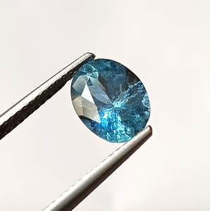 Aigue-marine naturelle bleue Santa Maria, taille ovale, 1,75 carat, pierre précieuse facettée non montée - Product Image 4