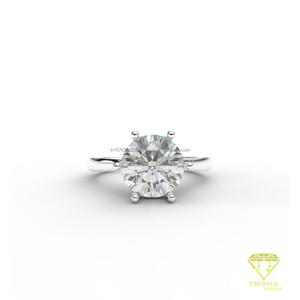 Trisha Jewels Oval Cut Lab Grown Diamond <b>Solitaire</b> Engagement <b>Ring</b> 925 <b>Silver</b> Rhodium Plated Vintage Style IGI Certified <b>Ring</b> - Product Image 1