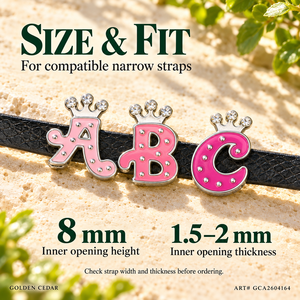 Breloques coulissantes en alliage émaillé de 8 mm avec lettres de l'alphabet A-Z pour colliers et sangles d'animaux de compagnie – Vente en gros - Product Image 4