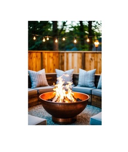 Designer Copper <b>Fire</b> <b>Pit</b> Outdoor Bowl Artistic Handcrafted Metal Heating Centerpiece Luxury Garden Patio Decoration For Sophisti - Product Image 6