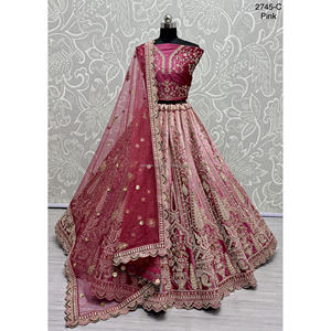 Collections de vêtements de mariée indiens en velours pour la mariée, modèle FZBELLA Zarkhan, création de Fabzone - Product Image 1