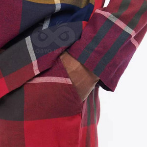 Ensemble de pyjama pour homme personnalisé, tissu en coton respirant, chemise à manches longues et pantalon long pour le sommeil quotidien - Product Image 2
