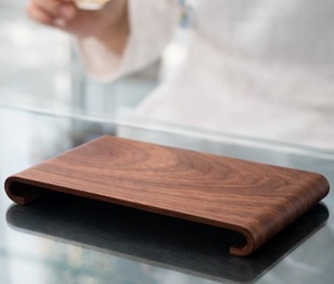 Walnut Wooden Tea Tray Simple Curved Tea Board <b>Small</b> Tea <b>Table</b> Decorative Wooden <b>Drink</b> Tray Handmade Coffee Serving Board - Product Image 3