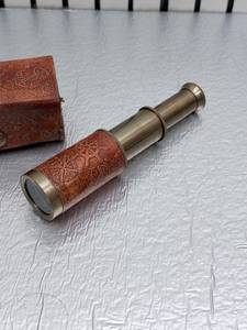 Telescopios Metálicos de Estilo Antiguo de Alta Calidad, Caja de Cuero Hecha a Mano, ARTESANÍA DEL MUNDO ANTIGUO, Arte de Uttarakand, Coleccionable - Product Image 5