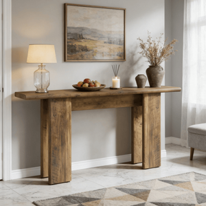 Consolle Lunga Moderna di Lusso in Legno Massello, Arredamento Contemporaneo per Ingresso, Appartamento o Soggiorno d'Hotel - Product Image 4