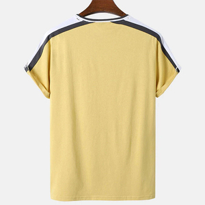 เสื้อยืดคอกลมแขนสั้นผู้ชายผ้าฝ้าย 100% 220 GSM สีพื้น พร้อมโลโก้ด้านหน้าแบบกำหนดเอง แห้งเร็ว ระบายอากาศได้ดี เหมาะสำหรับใส่ลำลอง - Product Image 2