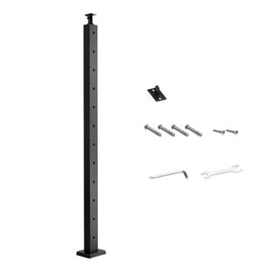 Palo per Ringhiera in Acciaio Inox (1 Pezzo) per Scale e Terrazze a Livello, 42x2x2 Pollici, con Picchetti Pre-Forati per Montaggio - Product Image 1