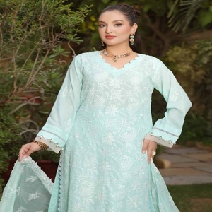 Elegante lujo Karandi 3 piezas trajes indios Maxi vestidos largos para mujeres de Dr Haris Vol ZEENAT Boutique Collection - Product Image 2