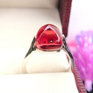 Natural Tourmaline Religious Engagement <b>Ring</b> 925 Sterling Silver 14K Gold Plated 10mm Sugarloaf Pink Tourmaline IGI Certified - Product Image 5