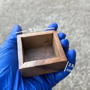 Bol à bougie carré en bois, petite taille, surface polie et lisse, durable, réutilisable, écologique, 5,9 cm - Product Image 4