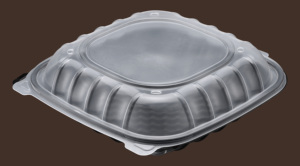 Hinged Duo-Colored PP Container, 10" x10", 100pc (100/1) - Product Image 5