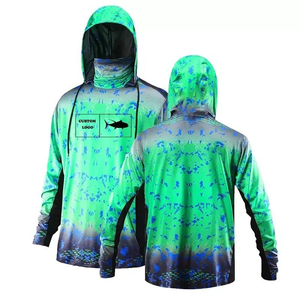 Sudadera de pesca para exteriores con máscara y capucha integradas, protección solar UPF 50, camisa de pesca ligera para verano - Product Image 5