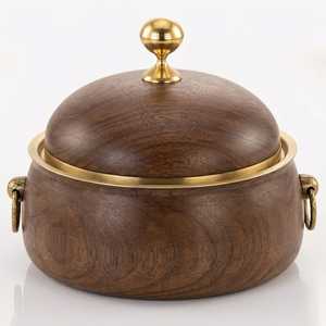 Cazuela Aislada de Lujo con Acabado Dorado y Tapa Abombada en Relieve, Olla de Acero Inoxidable para Mantener la Comida Caliente, para Buffet de Hotel - Product Image 3