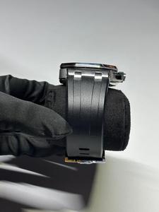 Reloj de Lujo Cuadrado Antiguo, Simple, de Acero Inoxidable Negro con Correa de Goma de 20 mm, Cierre Oculto, Esfera de Cristal Inteligente, Números Romanos, Cuarzo - Product Image 2