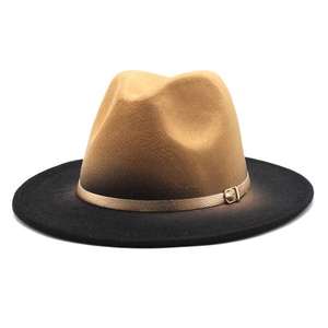 Fashion Polyester Fedora Hat for <b>Women</b> Men Classic Character Casual <b>Flat</b> Wide Brim Jazz <b>Cap</b> - Product Image 5