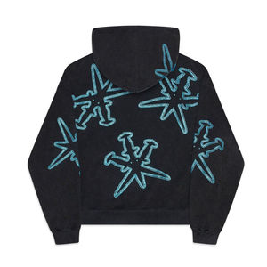 Custom Y2K Streetwear Rhinestone Hoodie Vintage Wash Heavyweight Oversized Star Graphic <b>Pullover</b> <b>Men</b> Women Hip Hop Sweatshirt - Product Image 6