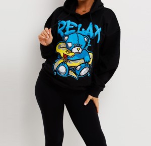 Sweat-shirts à capuche épais en coton et élasthanne de bonne qualité, doublés, style coréen, surdimensionnés, pour femmes, avec logo personnalisé, grande taille, printemps-hiver - Product Image 6