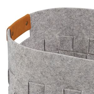 Ensemble de 2 paniers de rangement en feutre tissé moyen gris clair pour l'organisation de la cuisine et de la salle de bain - Product Image 4