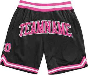 Shorts de basketball pour hommes en tissu satiné respirant personnalisé avec logo frontal et design par sublimation, service OEM pour adultes - Product Image 2