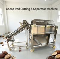 Broyeur de dosettes de cacao/équipement de coupe et de traitement de biscuits de dosettes de cacao frais/séparateur de haricots de coquille de cacao