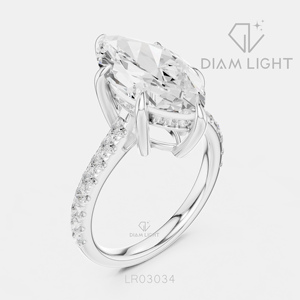 Bague de fiançailles en or blanc 14 carats, couleur F+, clarté VS+, pour femme, bague de luxe certifiée IGI, diamant de laboratoire taille marquise 3,65 carats - Product Image 2