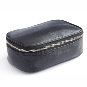 Luxury Genuine Leather Toiletry <b>Bag</b> Waterproof Men Travel Makeup Organizer Cosmetic Case Custom Logo Large Capacity LeatherPouch - Product Image 4
