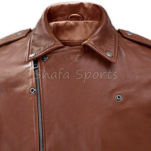 Chaquetas de Cuero Genuino al por Mayor, Personalizadas OEM, Elegantes, Resistentes al Viento, de Calidad, con Logotipo de Diseño Personalizado - Product Image 3