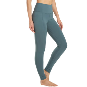 Leggings pour femmes avec poches utilitaires, pantalons de sport capri à haute élasticité pour femmes, vêtements de yoga, leggings capri de couleur unie - Product Image 2