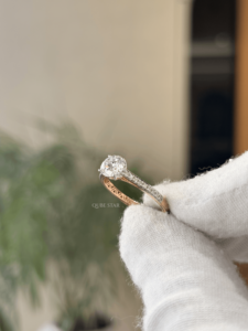Elegant round lab grown diamond channel set ring 0.97 carat vvs vs ef solid gold fine jewelry anniversary <b>present</b> - Product Image 3