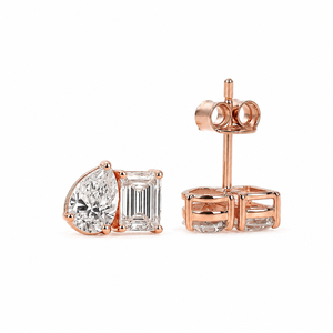 Pendientes de Diamantes Cultivados en Laboratorio de Lujo Toi et Moi |   Pendientes de Oro de 14K con Corte Esmeralda y Forma de Pera |   Joyería Fina Atemporal para Mujer - Product Image 1