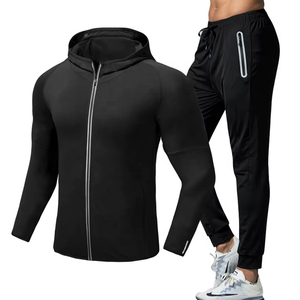 Conjunto Deportivo Unisex de Invierno, 100% Algodón, Absorbente de Sudor, Estilo Casual, Felpa Lavada, Cierre con Cordón, Transpirable y Elástico, para Gimnasio - Product Image 1