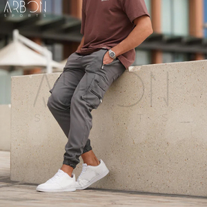 Pantalon cargo en coton léger de couleur grise, de qualité supérieure, au design unique, facile à porter, avec le dernier service OEM ODM. - Product Image 3