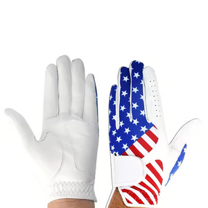 Guantes de golf al por mayor, OEM, logotipo personalizado, cuero de primera calidad, para hombre, negros, antideslizantes, para compradores de EE. UU. - Product Image 2