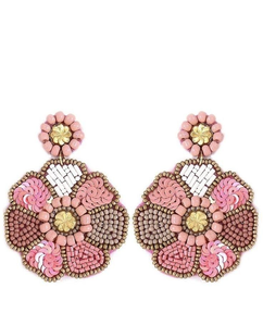 Pendientes hechos a mano con cuentas de semillas y bordados, ideales para mujeres y niñas como regalo. - Product Image 4