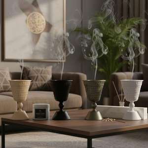 Quemador de Incienso de Lujo en Forma de Copa, Quemador de Incienso Árabe Oud, Porta Incienso Decorativo de Metal, Regalo para Ramadán y Eid - Product Image 6