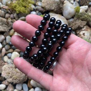 Chakralume Natural <b>Black</b> <b>Tourmaline</b> Ball Beaded <b>Bracelet</b> for Protection Healing Energy Gift Jewelry Wholesale 8mm - Product Image 6