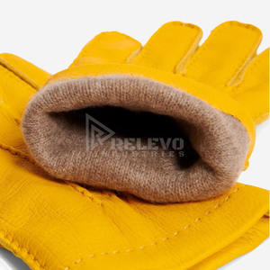 Gants en cuir double face en peau de mouton avec logo personnalisé, faible MOQ, marque privée, ultra chauds, doublure en vraie fourrure, gants d'hiver pour motards, vente en gros - Product Image 3