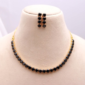 Elegant Black Onyx <b>Necklace</b> Set 22K Gold Plated Indian Bridal Jewelry Traditional Wedding Jewelry Gift for Her - Product Image 2