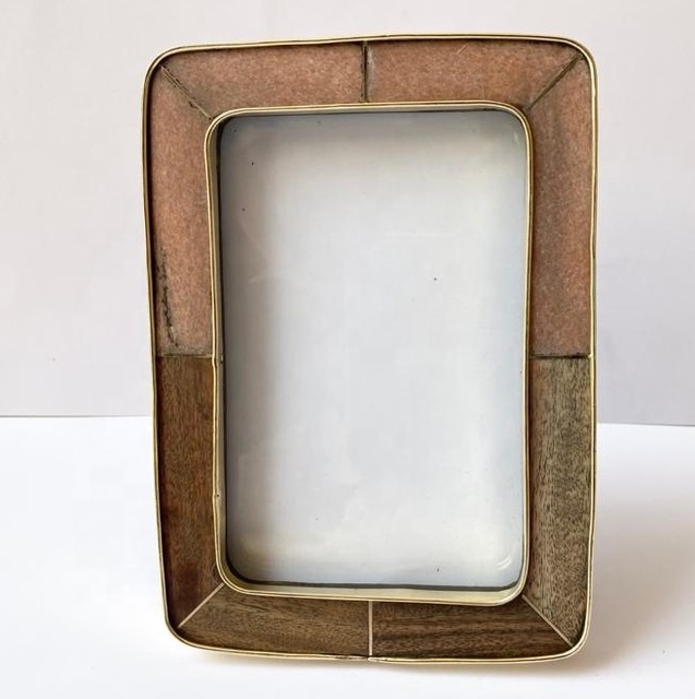 Handmade Stylish Wooden Photo Frames High Quality Brass Inlay Wall Decor Gifts Top Selling for Home & Hotel