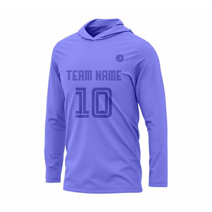 Camiseta de baloncesto morada personalizada – Camiseta de entrenamiento con capucha y manga larga, nombre y número del equipo personalizados - Product Image 3