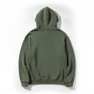 Sweat-shirt à capuche vert olive pour homme, coupe classique, en molleton de coton, pull décontracté avec poche avant, vêtement d'automne - Product Image 3