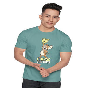 เสื้อยืดแขนสั้นผู้ชายสีพื้นผ้าฝ้ายแห้งเร็วระบายอากาศได้ดีแฟชั่นทันสมัยทรงหลวมไหล่ตก - Product Image 1