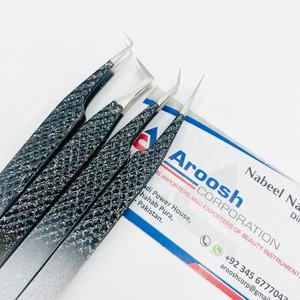 Juego de pinzas con purpurina, venta al por mayor, pinzas para pestañas con agarre de diamante de acero sostenible de alta calidad, logotipo personalizado - Product Image 5