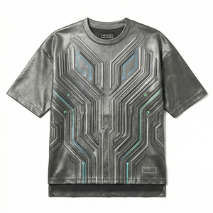 T-shirt de luxe décontracté surdimensionné pour homme, style urbain métallisé, mode streetwear, Europe USA MALUZA INDUSTRIES - Product Image 1