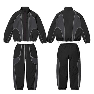 Unisex Color Blocking Tracksuit Full Sleeve Zipper Closure Sporty Style Breathable Polyester Winter Adult Regular Fit - Product Image 2